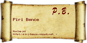 Piri Bence névjegykártya